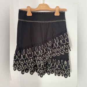 Figue cotton boho black white skirt NWOT